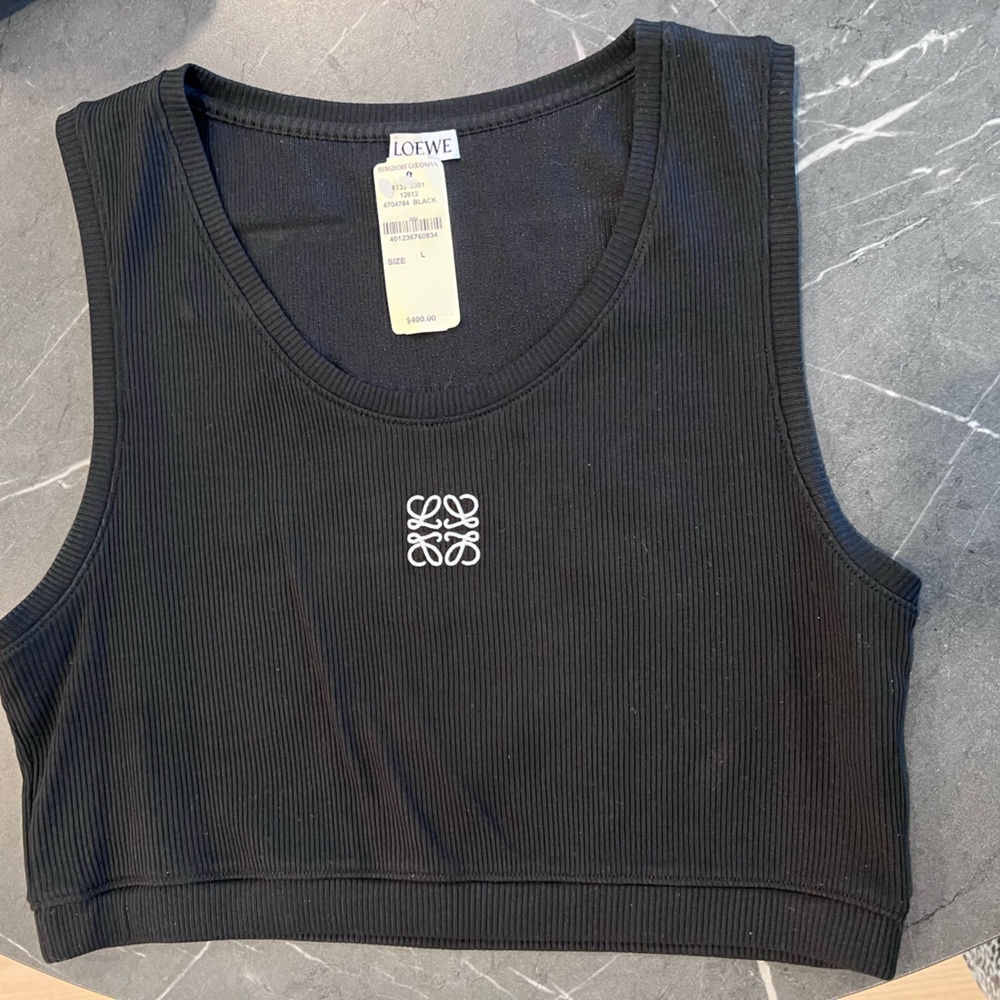 Loewe Black Ribbed Sleeveless Top